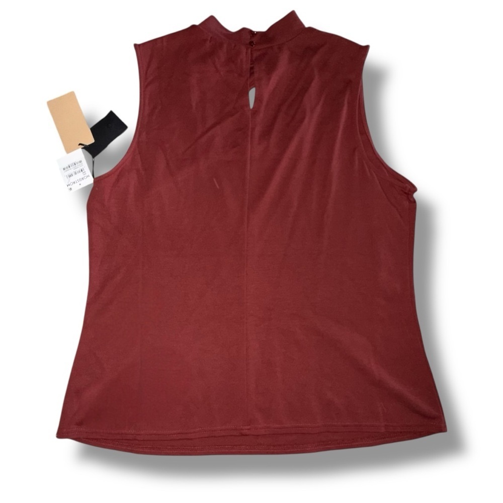 NWT HALOGEN Cut-Out Sleeveless Mock Neck Top - XXL Burgundy Russet - Picture 6 of 10